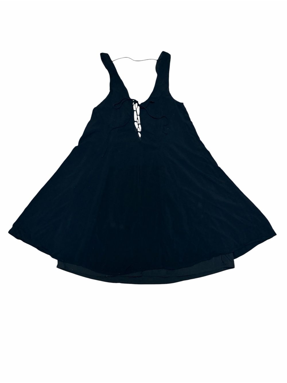 Tobi Black V-Neck Tank Dress with Lace Detail